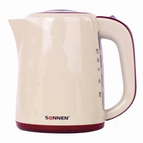 Чайник электрический Sonnen KT-002 2200Вт бежевый/красный (451711) |