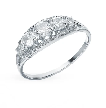 

Silver ring with cubic zirconia sunlight sample 925