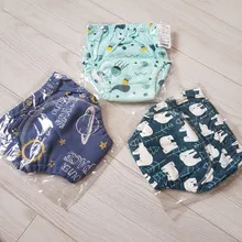 Pañal reutilizable lavable para bebé, paño de entrenamiento infantil, bragas con insertos, pañales, cubierta de 6 capas, trajes de envoltura para niña y niño