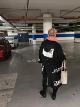 Coat Hoodie Streetwear Black Trench Female Long-Print XITAO Plus-Size Women Spliced Casual