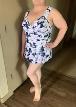 Bañador con estampado Vintage para mujer, traje de baño de talla grande 5XL, Tankini, falda, Monokini brasileño, 2020