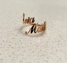 Anillo de nombre doble personalizado, anillo de nombre personalizado para bebé, parejas, nombres en anillo, regalo de Navidad, familia, madre