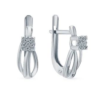 

Silver earrings with cubic zirconia sunlight sample 925