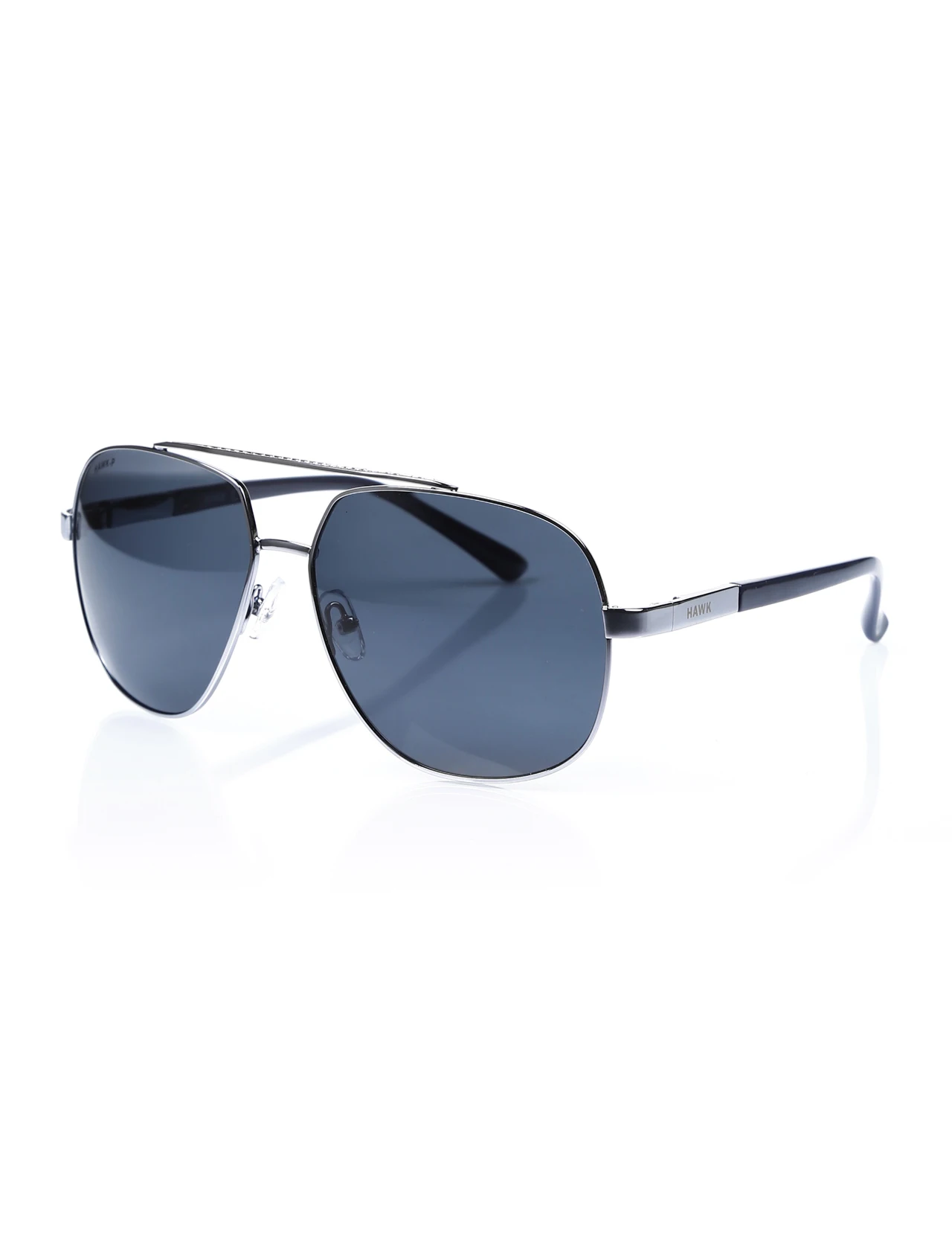 

Men's sunglasses hw 1736 03 metal silver organic rectangle rectangular 60-14-136 hawk