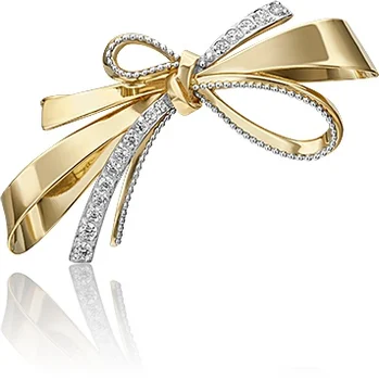 

Yuz platinum brooch bow with cubic zirconia from combined gold