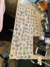 100 unids/pack Kawaii grueso gato diario impermeable decorativo papelería pegatinas artesanales Scrapbooking DIY álbum diario