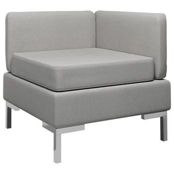 

Light gray sofa corner sofa modular with fabric cushion