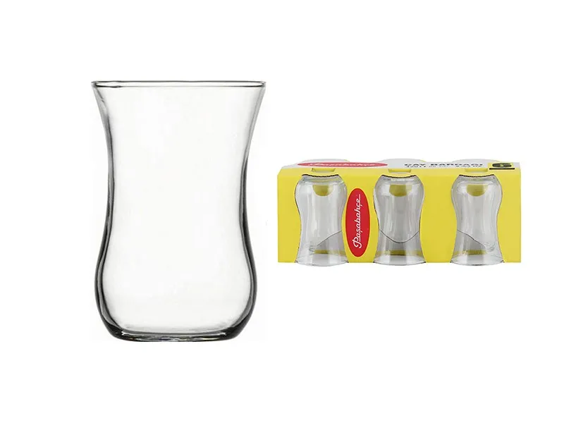 2- Pasabahce  High Quality Turkish Tea Cups Set Arabic Tea Glass Set Tea Cups Coffee Glass Cups Tea Mug 6 Set Made in Turkey