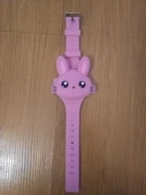 Reloj electrónico LED con correa de silicona para niños, funda con tapa de conejo de dibujos animados, regalo bonito TT @ 88, 1 Uds.