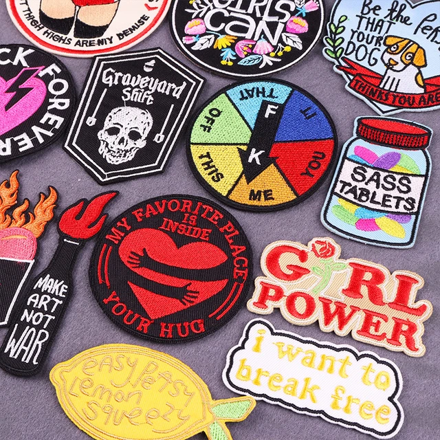 Fashion Alphabet Slogan Patches For Clothing, Punk Patches On