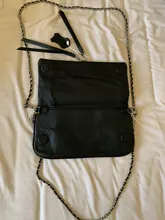 Alas decoradas bolso de un solo hombro de mujer casual moda desenfadada dos cadenas Bolsa Bandolera bolsos de cuero