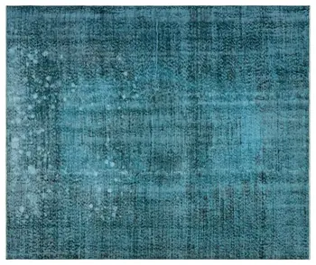 

Handmade Turquoise Vintage Overdyed Turkish Area Rug 188x227 Cm-6'2''X7'5''