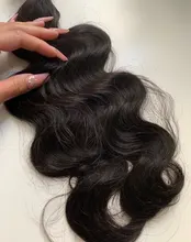 Longqi-mechones de pelo ondulado brasileño extensiones de pelo ondulado mechones Remy, pelo Natural negro, extensiones de cabello humano mechones de 8 - 30 pulgadas