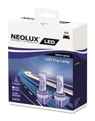 Лампа Противотуманная Cw 10w 12v Pgj19-X H8/H11/H16 6000k 13w 2шт 12v 40 Neolux Nh81116cw Neolux арт. NH81116CW