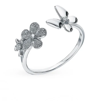 

Silver ring with cubic zirconia sunlight sample 925