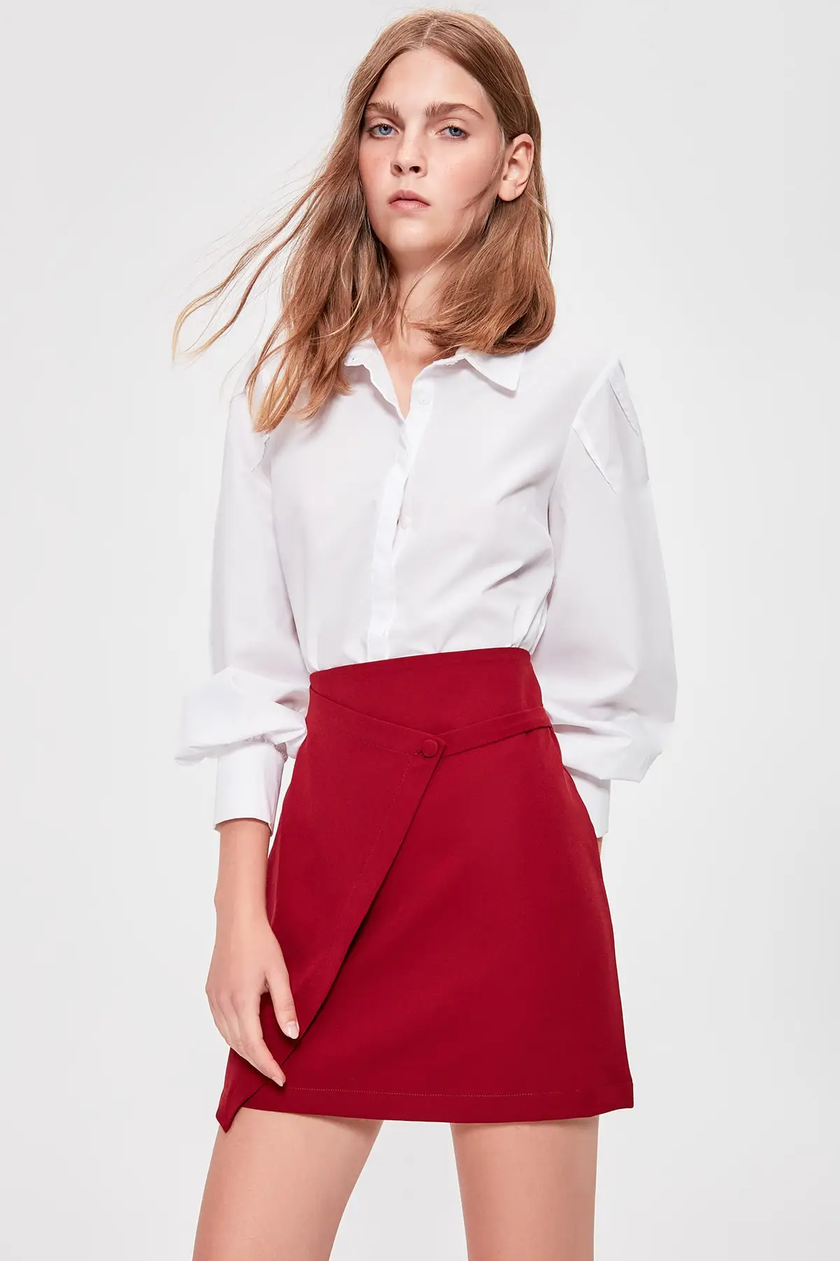 Trendyol Бургундская юбка с деталями TWOAW20ET0447