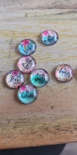 Diseño de flores con palabras y letras, 10 Uds., 10mm/12mm/18mm/20mm/25mm