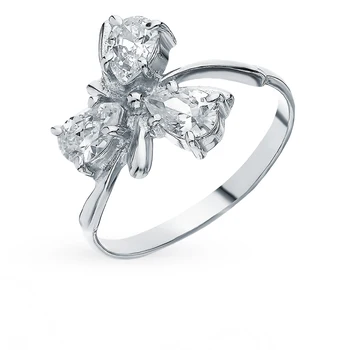 

Silver ring with cubic zirconia sunlight sample 925