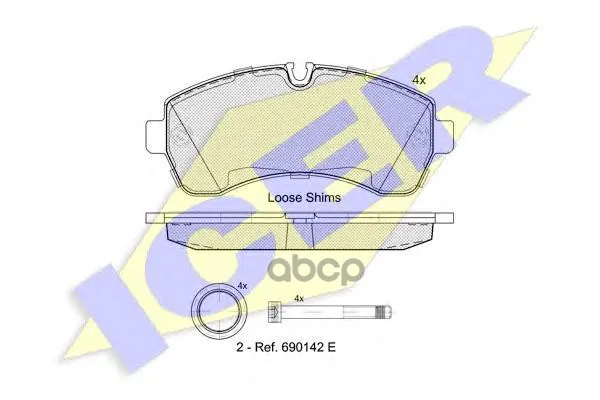 141785_колодки Дисковые Передние! Mb Sprinter 509cdi-518cdi, Vw Crafter 50 2.5tdi 06 Icer 141785 Icer арт. 141785