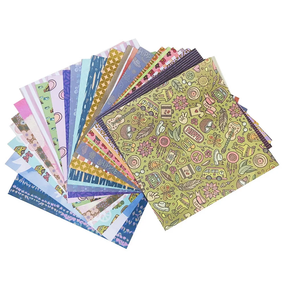 크리에이티브 패스 152x152mm 6인치 스크랩북킹 용품 디자이너 장식 패턴 용지 24매 팩 무산성