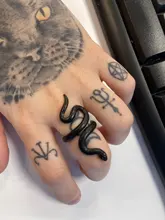 Anillo de serpiente gótico para hombre y Mujer, joyería de fiesta ajustable, góticas, color negro, exageradas, regalo