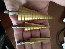 3 uds HSS titanio broca 4-12 4-20 4-32 de perforación de Metal de acero de alta velocidad cortador de agujeros para madera taladro de cono