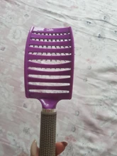Head-Massage-Comb Hairbrush Curved-Boar Bristle Detangling Professional Women 