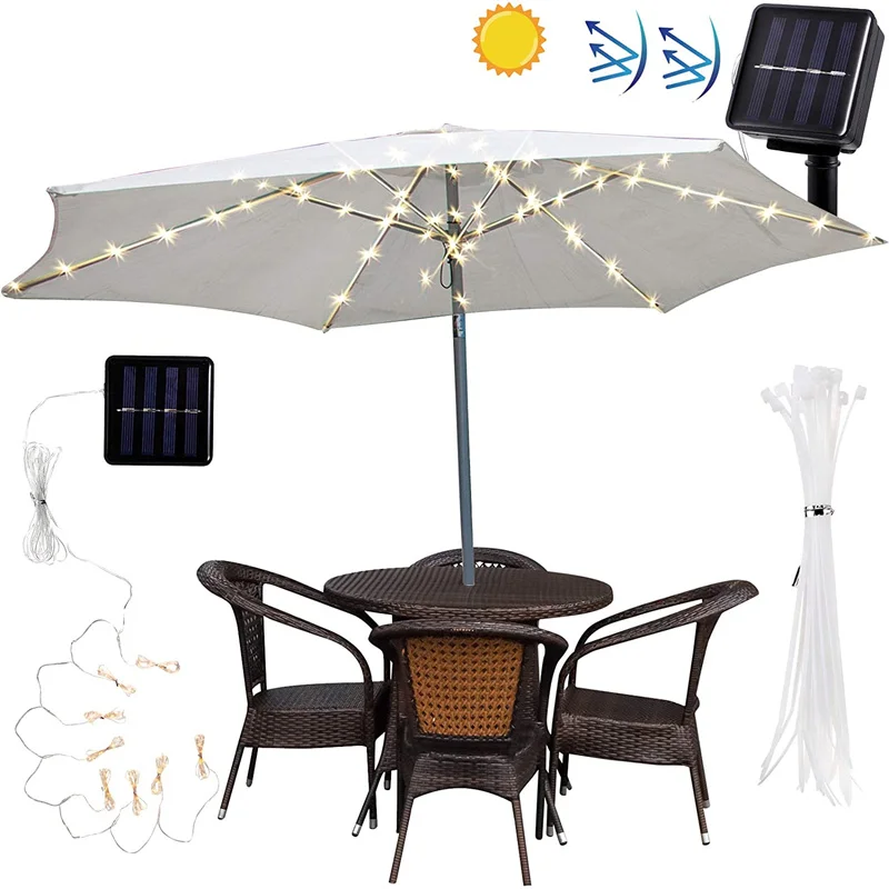 solar lighting system Patio Umbrella Lights 8 Lighting Mode LED String Lights with Remote Control Lights Solar Operated Outdoor for Patio Camping Tent solar pool lights Solar Lamps