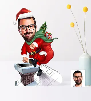 

Personalized Christmas Themed Bay Caricature Of Wooden trinket-2