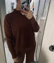 Womens Outfits Tracksuit-Set Pants Two-Piece-Set Knitted Yedinas Korean Winter Casual