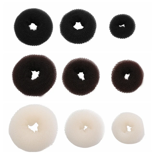 Lot de 3 : Outils de coiffure pour chignon en éponge élastique magique, type donut, pour faire soi-même, accessoires de princesse S/M/L 1