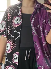 OSCN7-Camisa de manga corta con estampado informal para hombre y mujer, ropa de calle, Hawái, playa, gran tamaño, a la moda, Harajuku, MX012, 2021