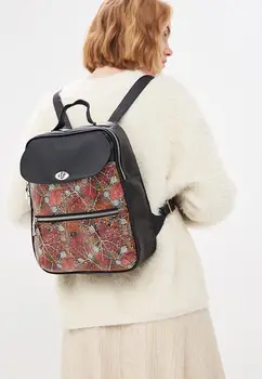 

Backpack of экокожи/ANJ1/Black with осенним print