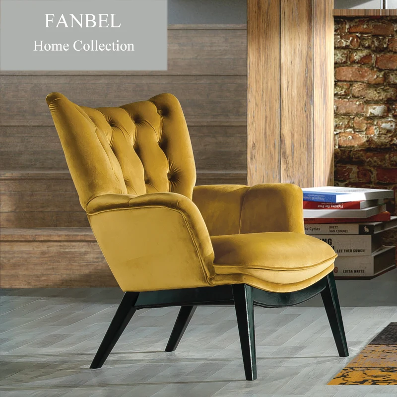 FANBEL Одноместный стул для отдыха chesterfield с деревянной рамой класса люкс | Мебель