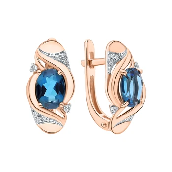 

Gold earrings with Topaz and cubic zirconia sunlight sample 585