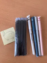 20 piezas bolígrafo borrable recargable 0,35mm azul/negro tinta magia bolígrafo borrable recargable estudiantes de escritura de regalo de pluma artículos de papelería para estudiantes