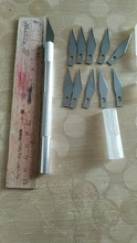Kit de escalpelo de Metal n. ° 11, utensilios con cuchillas antideslizantes, cuchillo de Grabado de acero, herramientas manuales de reparación DIY para teléfono móvil