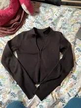 Aproms-suéter de punto con cremallera para mujer, Jersey CORTO BÁSICO liso con cuello alto y cremallera frontal, ropa de moda para primavera e invierno, Top 2021