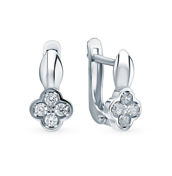 

Silver earrings with cubic zirconia sunlight sample 925