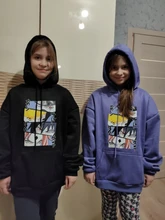 Tops Hoody Spring Harajuku Brown Anime Black Fleece Girls Korean-Style Cartoon Kawaii