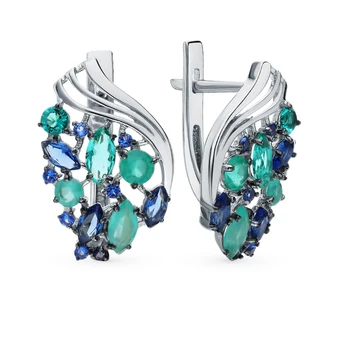 

Silver earrings with sunlight crystals sample 925 test