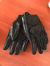 Guantes de piel auténtica para motocicleta, protectores para nudillos de dedo completo, perforados, transpirables, para ciclismo y Motocross