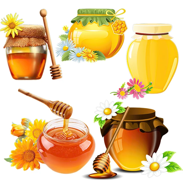 Three Ratels CHT27 Sweet Honey Jar Leisurely Pastoral Style Self Pasting Kitchen Refrigerator Decoration