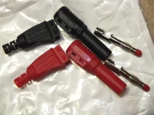 Insulation-Wire Connector Banana-Plug Multimeter-Test Right-Angle Solder-Type Male Red/black