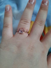 Anillo ajustable con apertura de anillos de Color dorado para mujer, con diseño de garra de gato y pata de oso, boda romántica, cristal Rosa CZ, regalos de amor, joyería