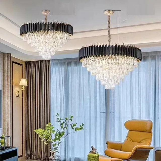 Modern LED Chandelier Lighting for Living Room Dining Room Luxury Crystal Modern Ceiling Chandeliers Pendant Hanging Lights LED Lights Lighting 8ecdde6db90a376d7ab2a4: diameter 40CM|Diameter 60cm|Diameter 80cm|rectangle 80|wall Lamp