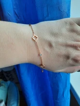 JeeMango de acero inoxidable Flor de cristal CZ colgante de planta pulseras para las mujeres cadena de oro rosa y pulsera de enlace pulsera JB19114