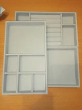 Conjunto de 3 cajones de terciopelo, bandeja de almacenamiento de joyas, anillo, pulsera, caja de regalo, organizador de joyas, soporte para pendientes, vitrina de joyería