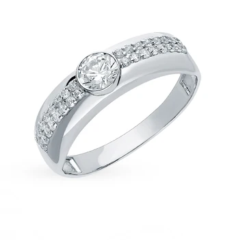 

Silver ring with cubic zirconia sunlight sample 925