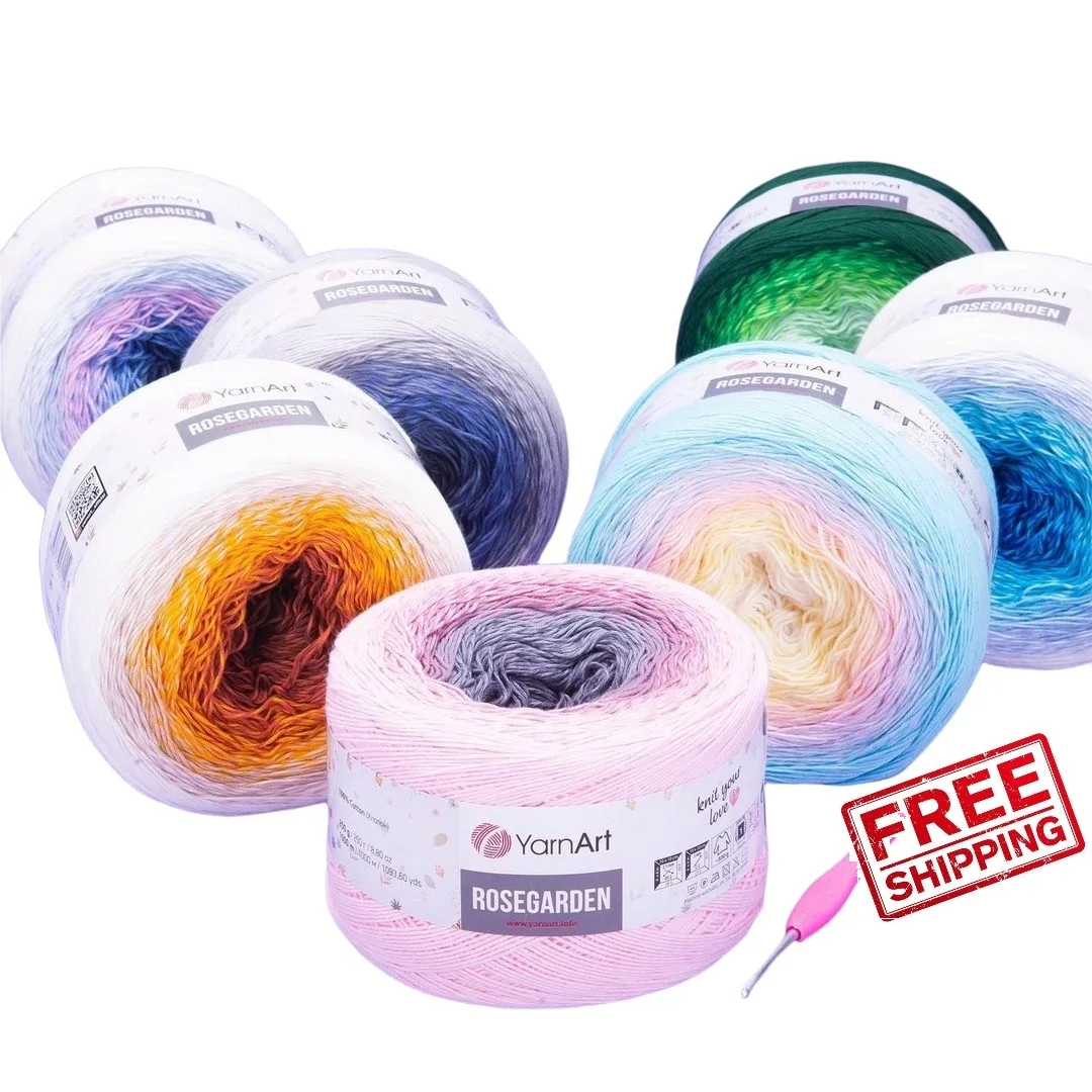 Yarnart Rosegarden торт пряжа 250gr 1000mt % 100 хлопок ручная вязка крючком нарядное градиент